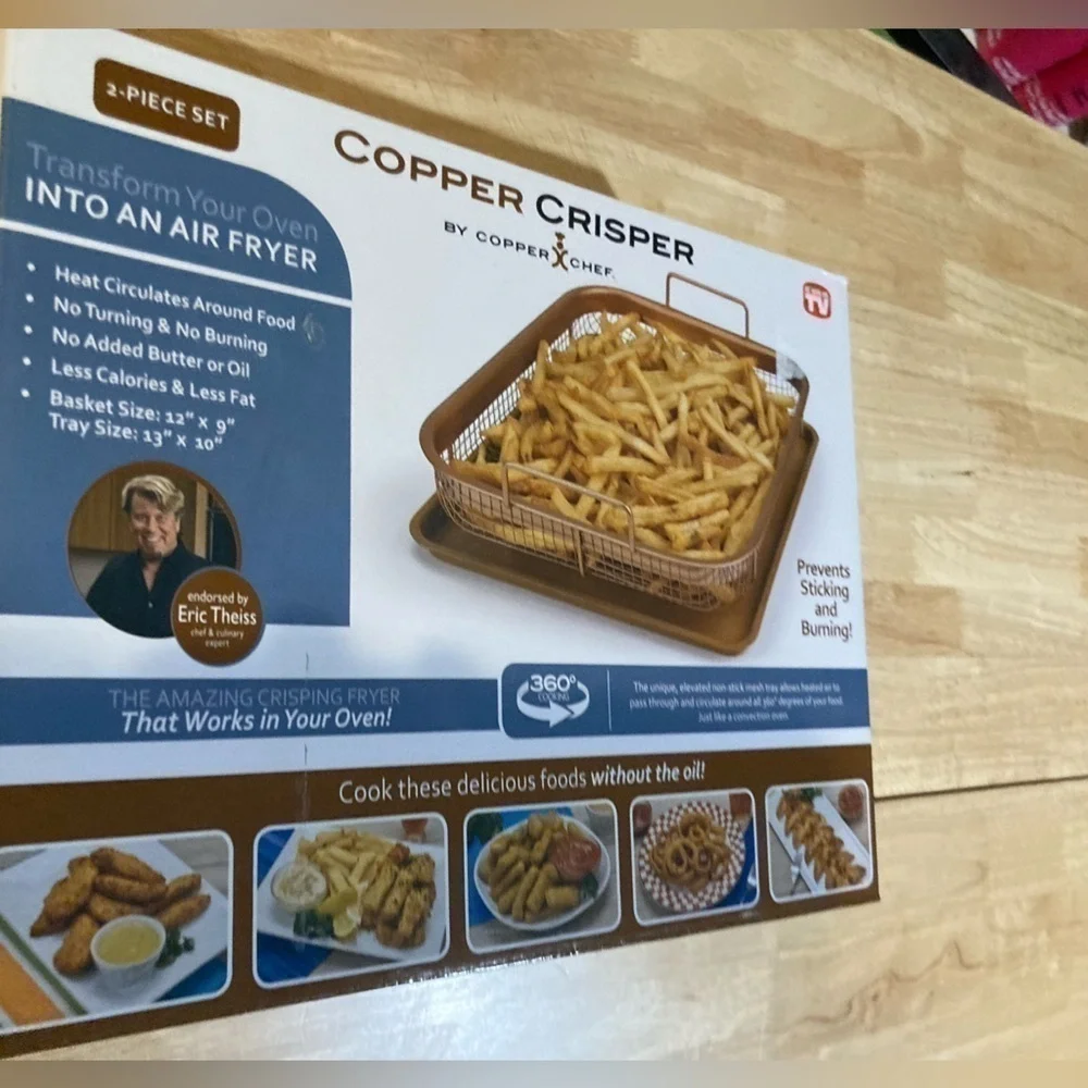 Copper Crisper from Copper Chef.Works in your oven. No oil needed!